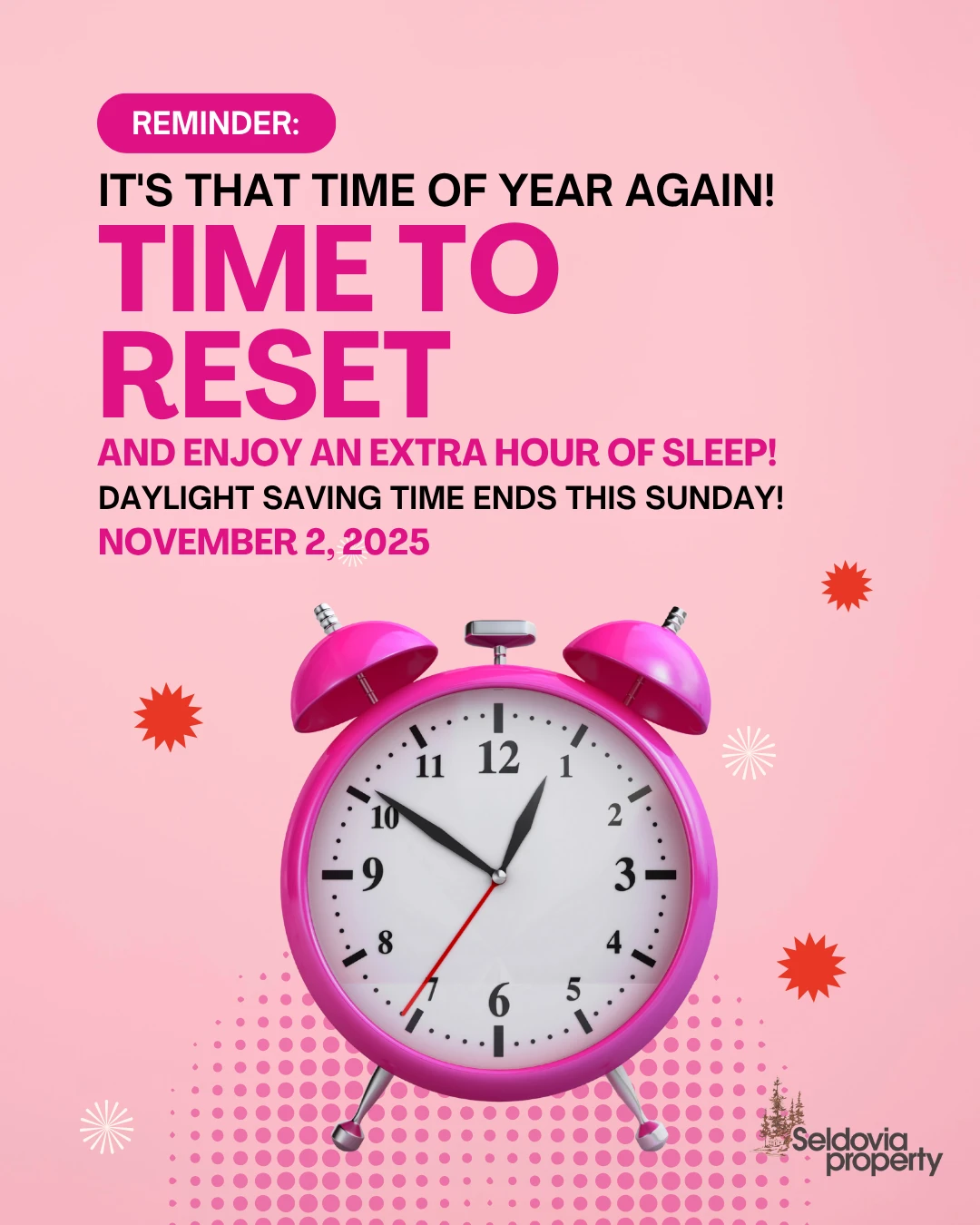 Don’t forget to turn those clocks back Saturday night.