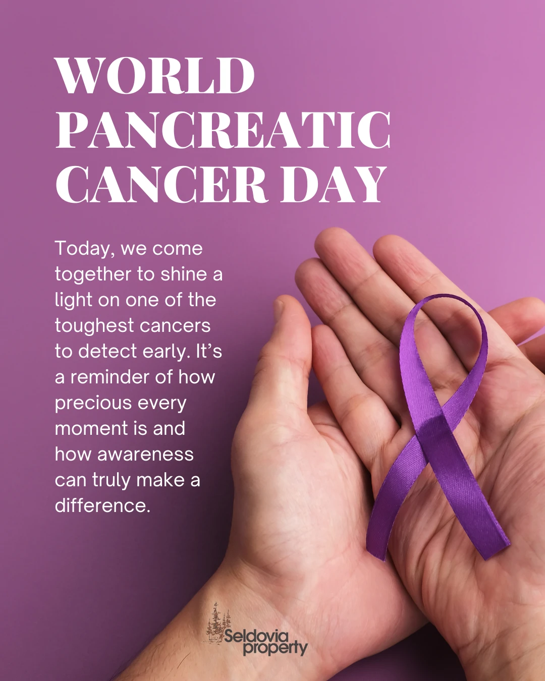 Today, we wear purple to honor those affected by pancreatic cancer and to raise awareness about this often silent but devastating disease.