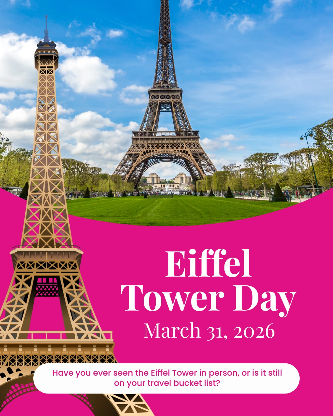 Today we celebrate one of the most iconic landmarks in the world, the Eiffel Tower. 