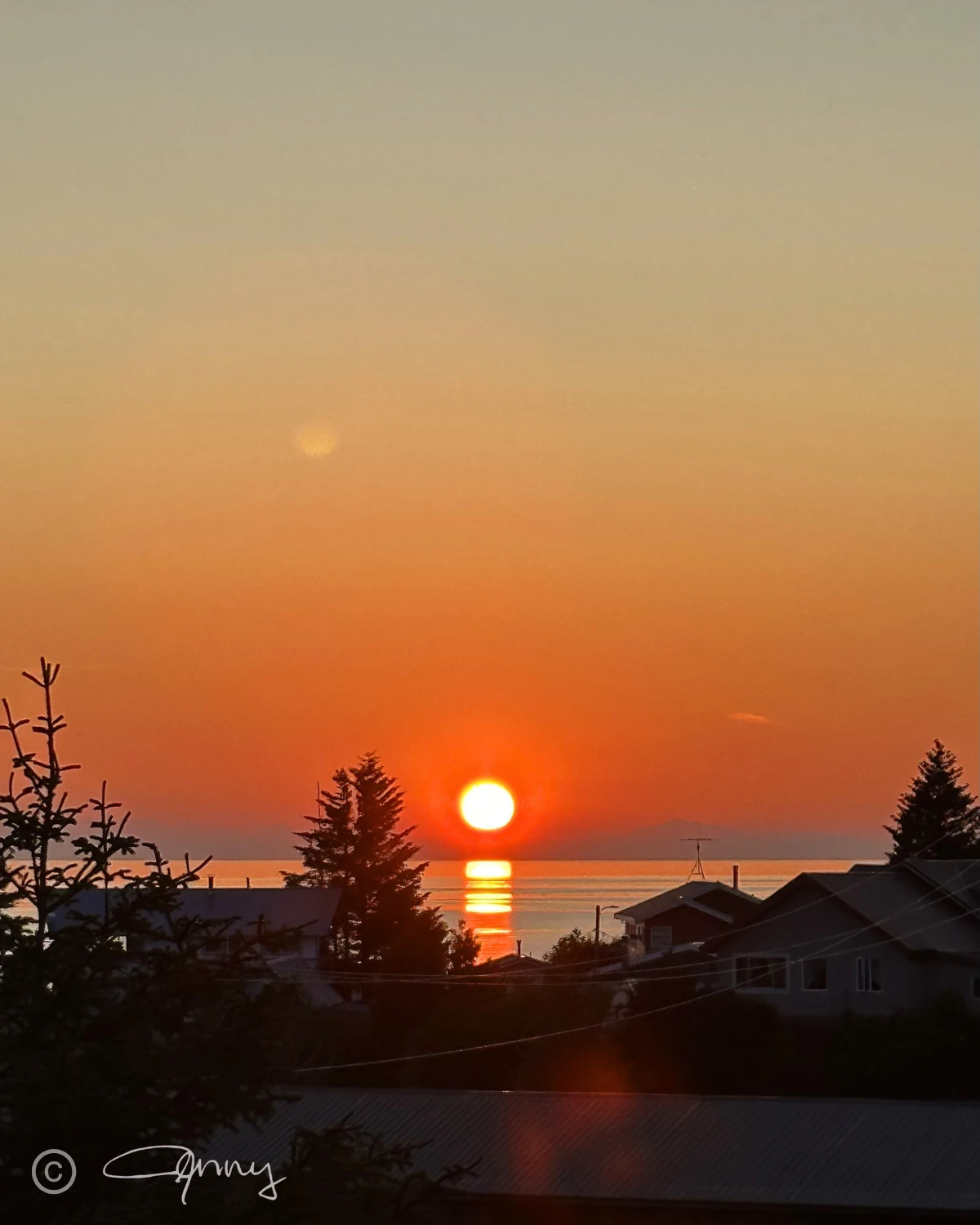 Seldovia glowing under a beautiful June sunset.