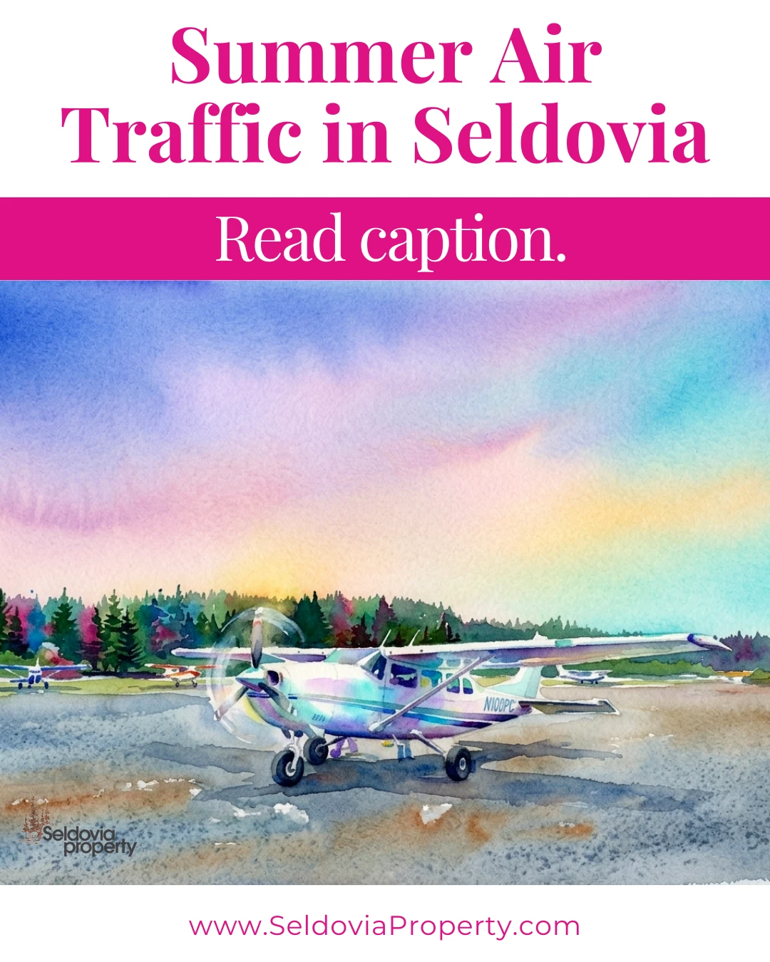 Summer in Seldovia, Alaska brings increased activity in small aircraft operations as the town sees more seasonal movement, visitors, and supply deliveries.