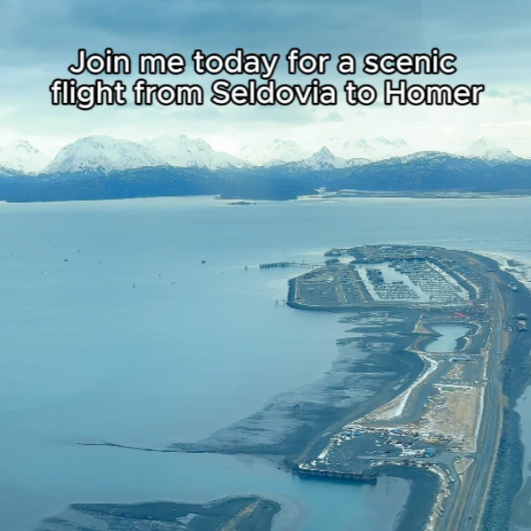 Join me for a scenic flight from Seldovia to Homer, Alaska