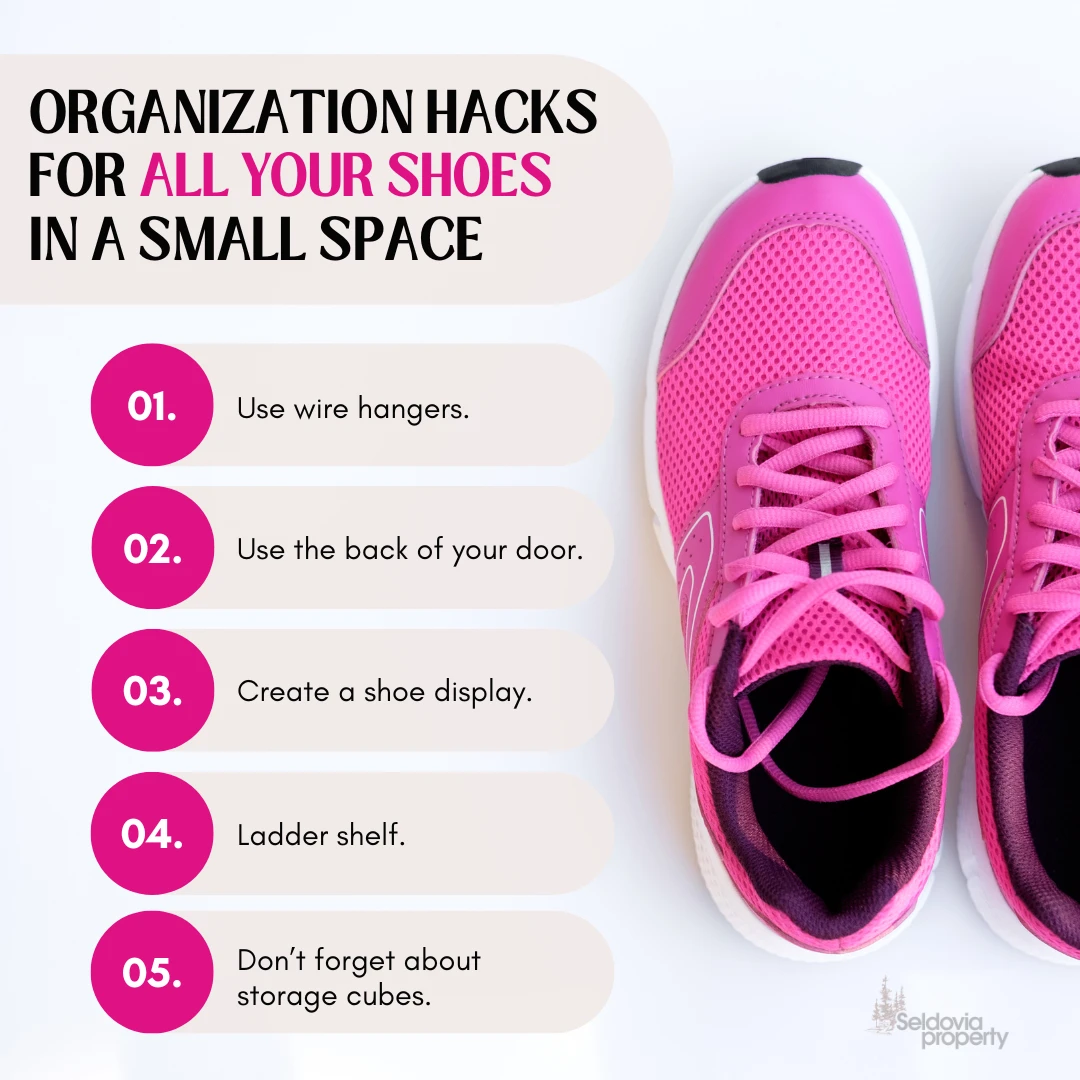 Organization Hacks for ALL your shoes  in a Small Space