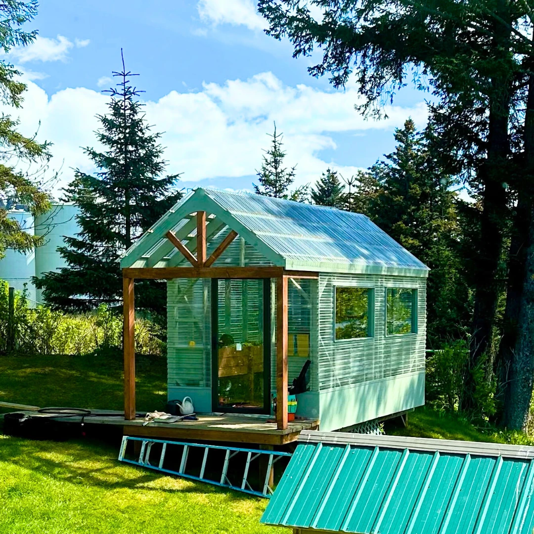 The greenhouse is almost finished! So exciting! 🌱🏡