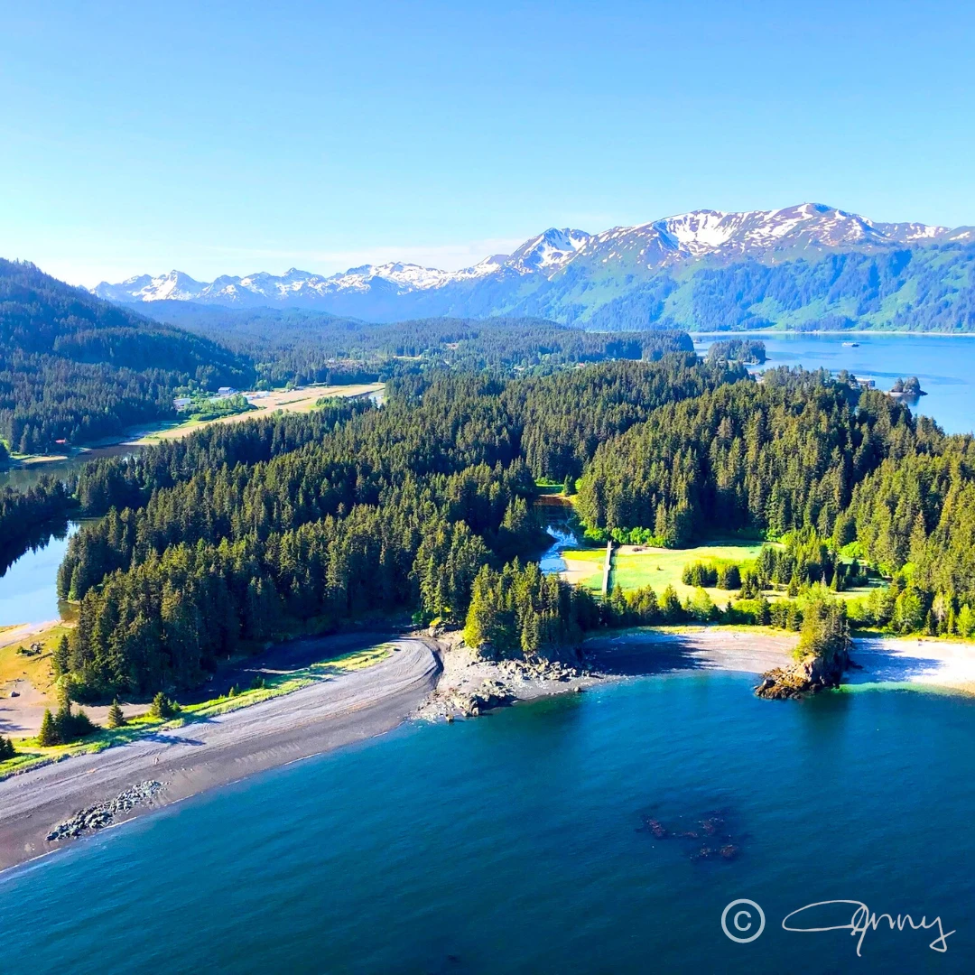 An aerial glimpse of Seldovia's Outside Beach