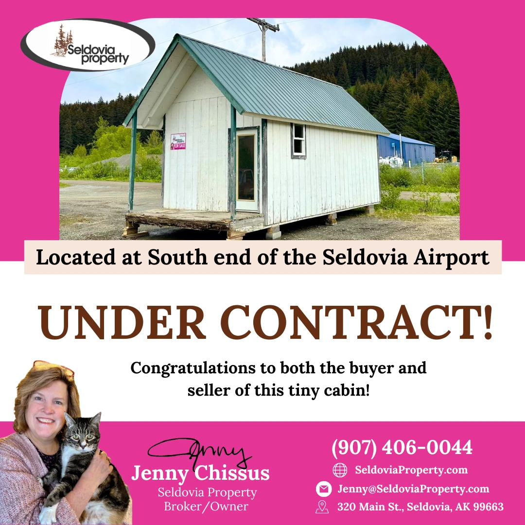 Exciting news! This tiny cabin at the South end of Seldovia Airport is now under contract. 