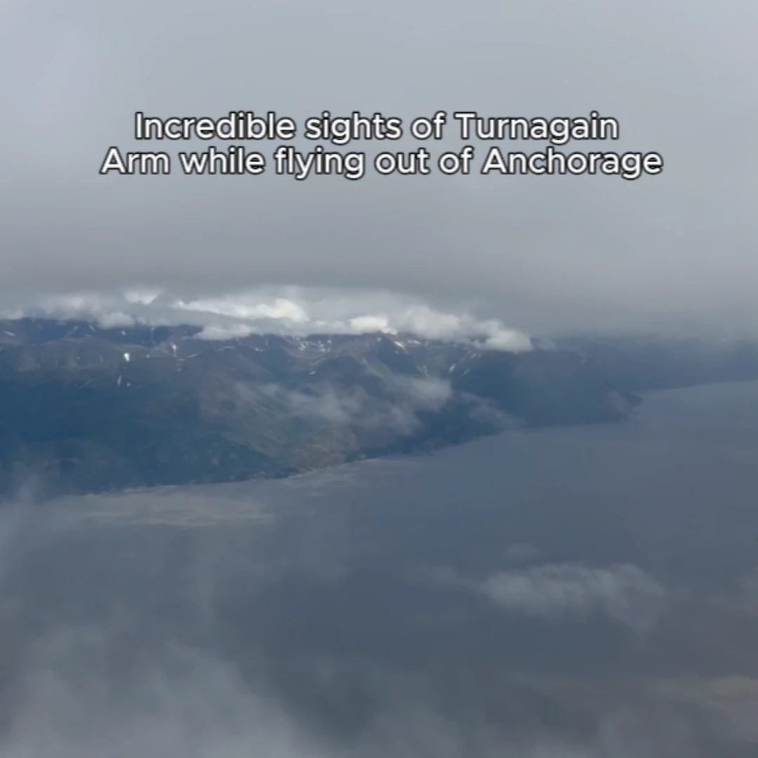 Incredible sights of Turnagain Arm while flying out of Anchorage