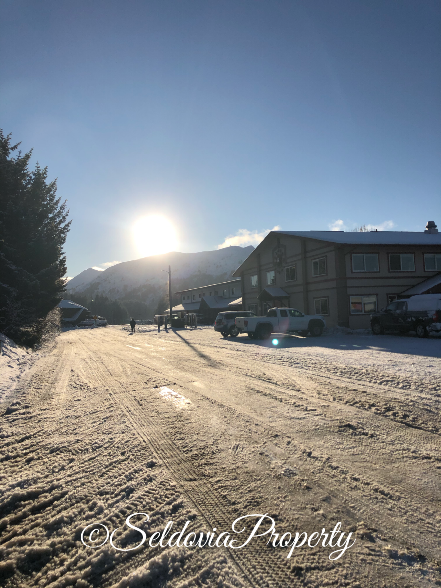 Seldovia Main Street in the Snow